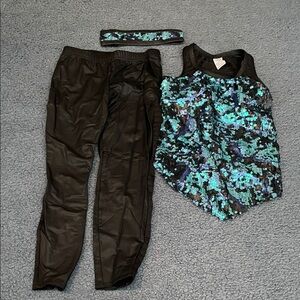 Black and Blue Sequin Dance Costume Set